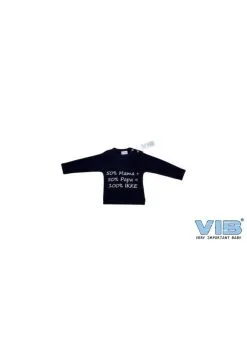 Baby T-shirt Navy 50% Mama + 50 % Papa = 100% IK| Feestkleding Breda