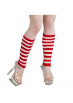 Beenwarmers Rood/wit Gestreept | Feestkleding Breda