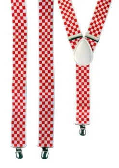 Bretels Rood/wit Geblokt | Feestkleding Breda