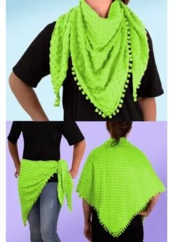 Driehoek Sjaal Bubble Neon Groen | Feestkleding Breda