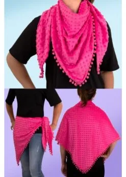 Driehoek Sjaal Bubble Neon Roze | Feestkleding Breda