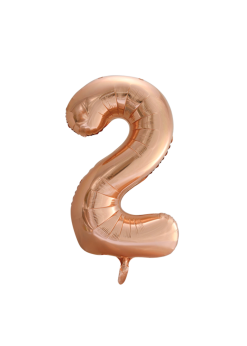 Ballon, Cijfer 2, Rosé Goud | Feestkleding Breda