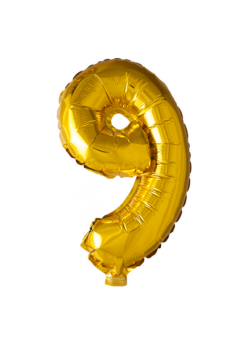 Folie Ballon Cijfer 9 Goud 102cm | Feestkleding Breda