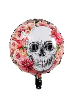 Halloween Folieballon Doodskop Met Bloemen Feestkleding Breda