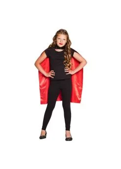 Kindercape Sundown Zwart/rood Omkeerbaar (90 Cm)| Feestkleding Breda