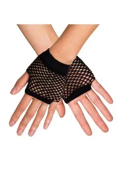 Net Handschoen Zwart | Feestkleding Breda