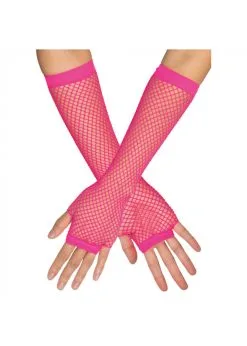 Net Handschoenen Roze