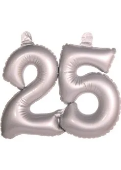 Opblaasbare Cijfer Zilver 25