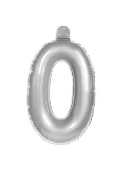Opblaascijfer 0 Zilver