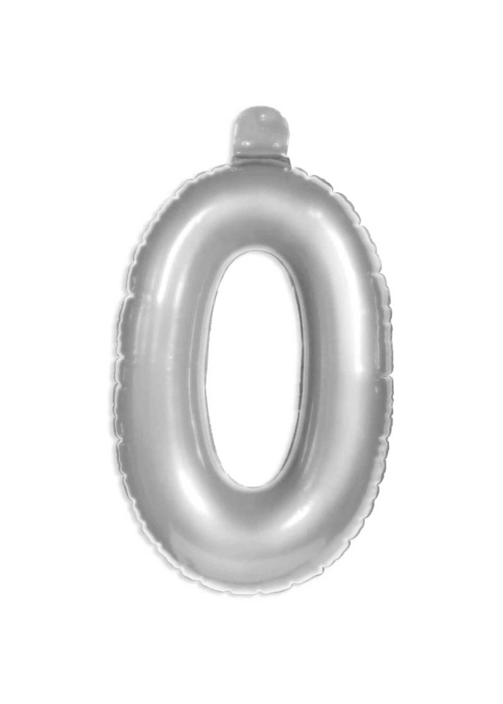Opblaascijfer 0 Zilver
