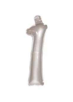 Opblaascijfer 1 Zilver | Feestkleding Breda