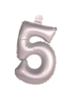 Opblaascijfer 5 Zilver