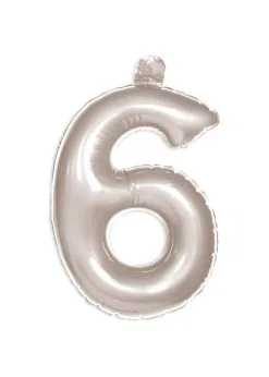 Opblaascijfer 6 Zilver