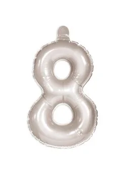 Opblaascijfer 8 Zilver