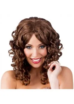 Bruine Pruik Met Pijpenkrullen | Feestkleding Breda
