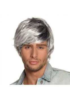 Grijs/zwarte Herenpruik | Feestkleding Breda