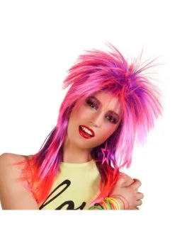 Pruik Kimberly Knalroze/paars | Feestkleding Breda