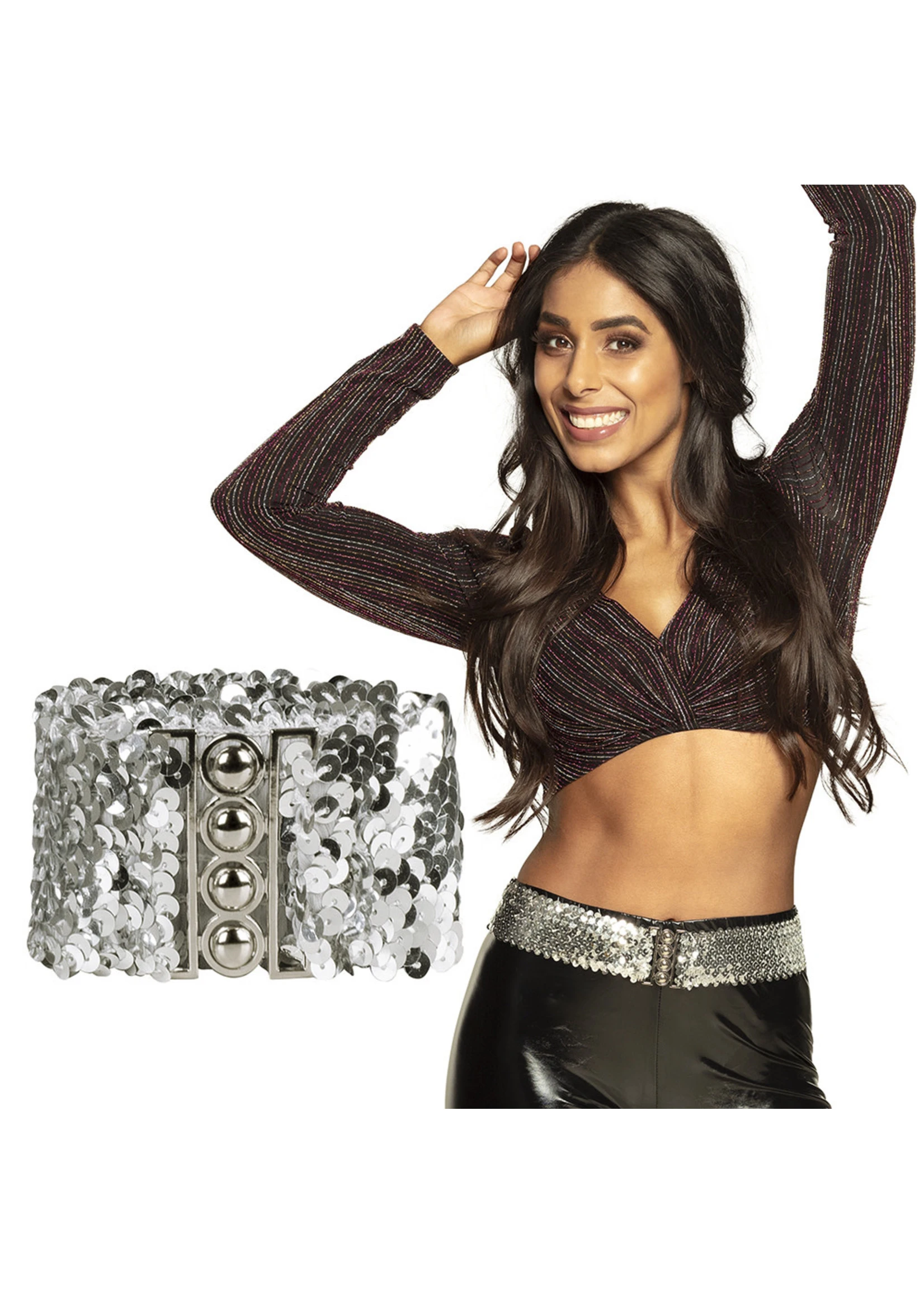 Riem Met Pailletten Zilver | Feestkleding Breda - Afbeelding 2