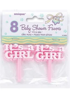 Taartprikkers “ It‘s A Girl“ 8st | Feestkleding Breda
